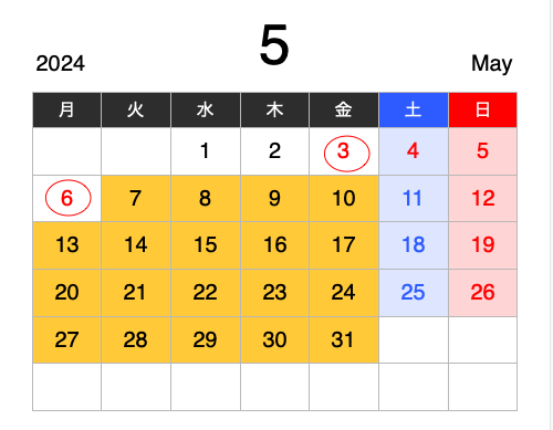 2024年の5月